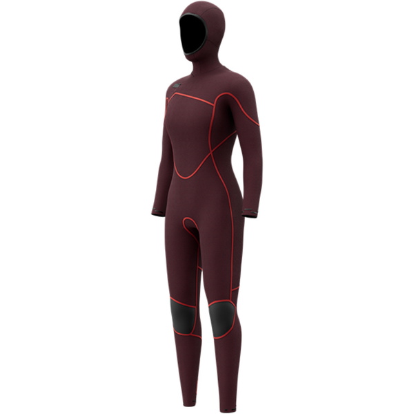 2026 Mystic Womens Gem 6/4/3mm Chest Zip Hooded Wetsuit 35000.270015 - Black
